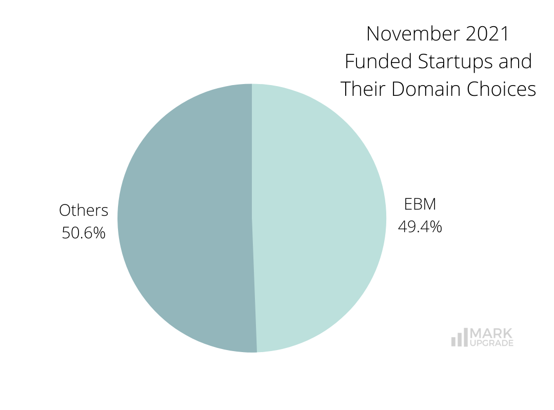 November 2021 Funded Startups and Their Domain Choices.