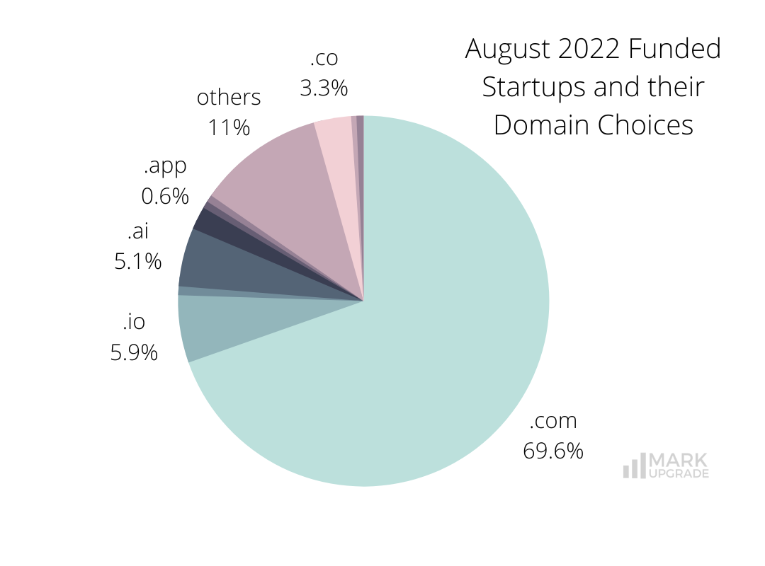 August 2022 Funded Startups and Their Domain Choices