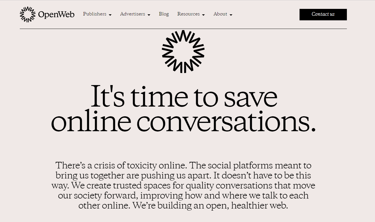 OpenWeb offers a platform for social engagement with a mission to improve the quality of conversations online. 