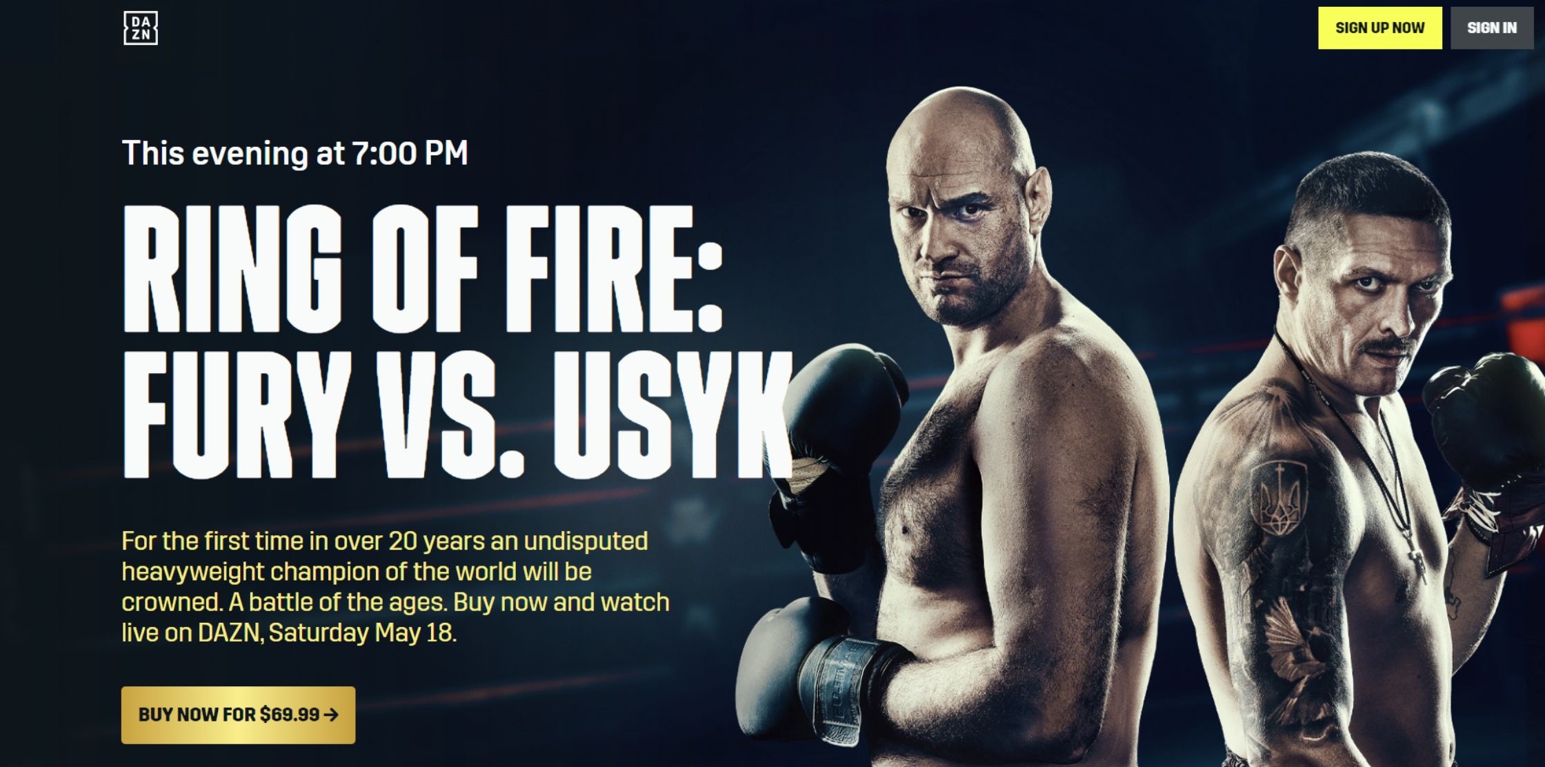 Tyson fury usyk fight time est