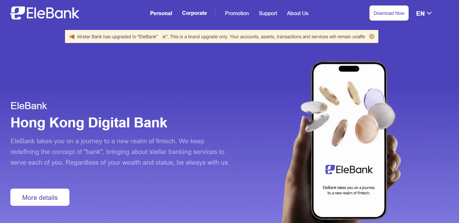 Airstar Bank rebrands to EleBank